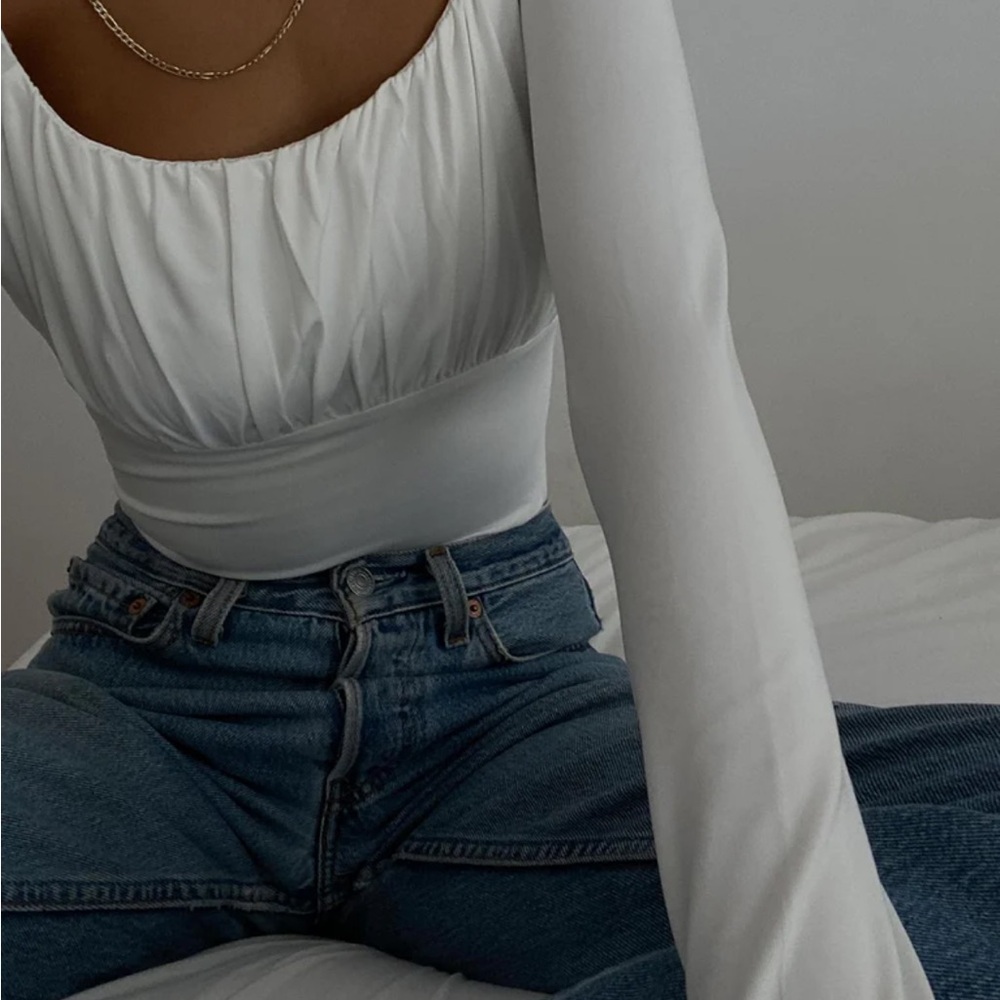 Princess Polly White Long Sleeve Bodysuit